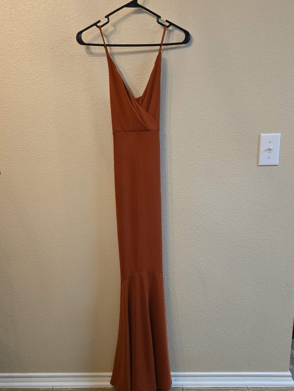 Rust Spaghetti-Strap Maxi Dress